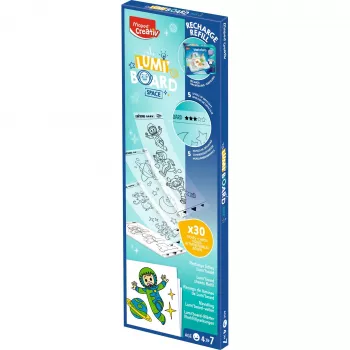 Maped Creativ LUMI BOARD Space täienduspakk - 35 jäljendus- ja teemalehte LED-valguslaudadele 907097