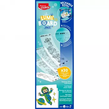 Maped Creativ LUMI BOARD Space täienduspakk - 35 jäljendus- ja teemalehte LED-valguslaudadele 907097