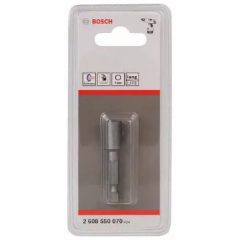 Bosch padrunvõtme otsik 1/4 inch ajam 7 mm kuuskant 50 mm pikkus kroomvanaadiumteras 2608550070