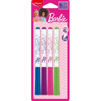Maped Barbie tahvlitussid, 4-pakk, 1,5 mm ümarots, lõhnatu kuivkustutav, erinevad värvid 741301