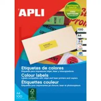AGIPA aadressisildid 63,5 x 38,1 mm kollased püsiva liimiga tindiprinterile laserprinterile kopeerijale 2100 silti 100767