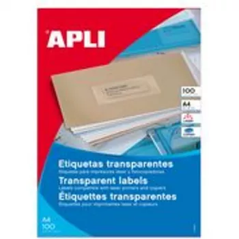 AGIPA ilmastikukindlad sildid, 48,5 x 25,4 mm, läbipaistvad, laserprinteritele ja kopeerimismasinatele, 880 silti (130142)