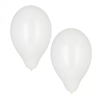 PAPSTAR valged lateksballoonid, 250 mm läbimõõt, 100-pakk, heeliumiga ühilduv 18956