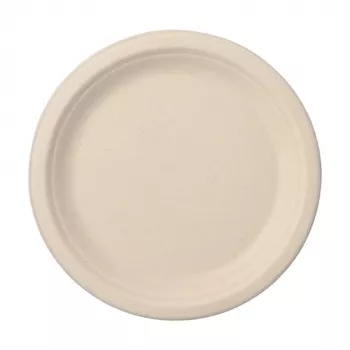 PAPSTAR Pure suhkruroost taldrik, ümmargune, 230 mm, 50 tk, kompostitav, mikrolaineahjus kasutatav 89866