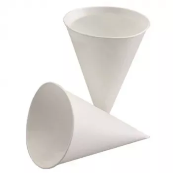 PAPSTAR suhkruroo paberist koonuseklaas 150 ml, valge, 85 mm läbimõõt, 115 mm kõrgus (88619)