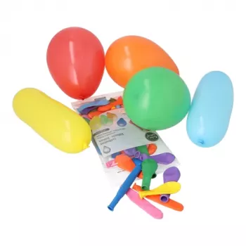 PAPSTAR 50-osaline erinevat värvi ja kujuga peoballoonid, looduslik kummilateks, ümarad ja modelleerimisballoonid, biolagunevad 18674