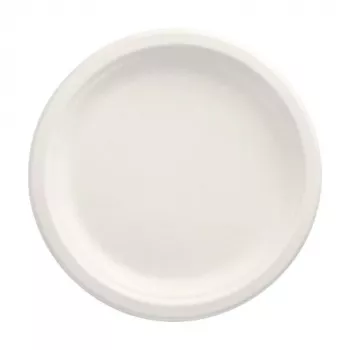 PAPSTAR pure suhkruroost valmistatud ümmargune taldrik 230 mm 12-pakk kompostitav mikrolaineahjus kasutatav 89748
