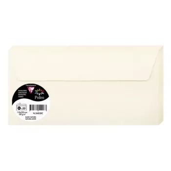 Pollen by Clairefontaine DL ümbrik, looduslik valge 120 g/m², 110 x 220 mm, pH-neutraalne, happevaba, 1 tk (56030C)