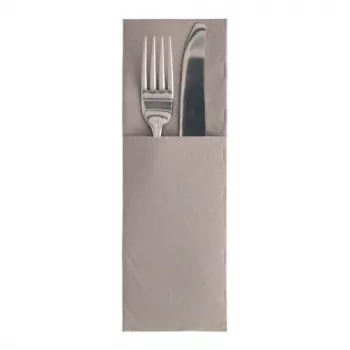PAPSTAR ROYAL Collection salvrätikutasku, hall, 40 x 40 cm, 1-kihiline airlaid, eelvoltimisega söögiriistataskuga, 50 tk 89417