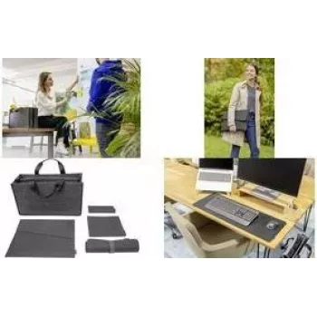 SIGEL BAB11 Desk Sharing Bag Classic L, tumehall, 5-osaline komplekt