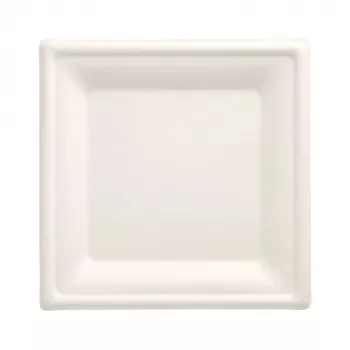 PAPSTAR Pure suhkruroost valmistatud taldrik, ruudukujuline, 200 x 200 mm, 50 tk, kompostitav, mikrolaineahjus kasutatav 89744