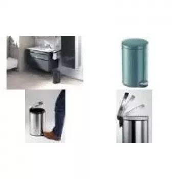 DURABLE metallist pedaalprügikast 12L ümar hõbedane 341158