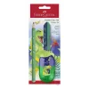 Faber-Castell Dino Jumbo kirjutuskomplekt, roheline, 3 pliiatsit, 3 mm südamik, ergonoomiline kolmnurkne, murdumiskindel, alates 3. eluaastast 111529