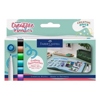 Faber-Castell Goldfaber Creative Marker Set Creative Haven, 6 erinevat värvi, vesialuseline tint, pintselotsik 160603