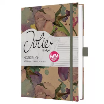 SIGEL Jolie Pure Cottonflowers märkmik A5 joonitud kõvakaaneline 176 lehekülge valge 100gsm JN855