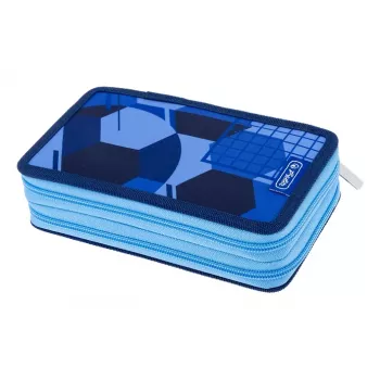 HERLITZ Blue Goal kahekordne pinal, 23-osaline, 2 sektsiooni, tõmblukk, värviline sisu 400205859