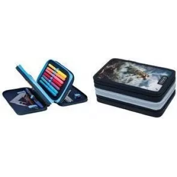 Herlitz TriCase Thunder Rex pliiatsikarp, 31-osaline, polüester, 3 sektsiooni, 3 tõmblukku 400205916