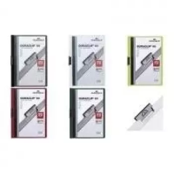 DURABLE DURACLIP ORIGINAL 60 A4 klambriga kaust metallklambriga, läbipaistev esikaas, must tagakaas, 5 pakk 2238-01