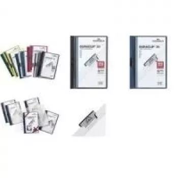 DURABLE DURACLIP ORIGINAL 30 A4 klambriga kaust metallklambriga, läbipaistev sinine esikaas, 5 tk pakk 2227-07