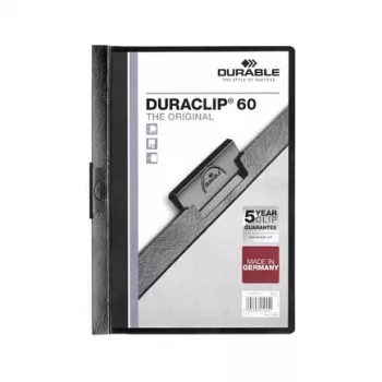 DURABLE DURACLIP 60 A4 klambriga kaust must (25 tk pakk) 220901