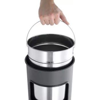 DURABLE metallist prügikast 17L ümar koos tuhatoosiga, must 333001