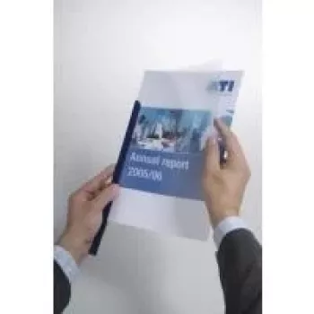 DURABLE A4 klambriga köitmisribad, 100 lehe mahutavus, läbipaistev PP, 50 tk pakk 293919