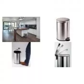 DURABLE Pedaaliga Prügikast Roostevaba Teras 20L Ümar, 3-Pakk 340223