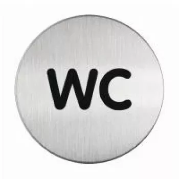 DURABLE PICTO WC ukse silt, ümmargune 83 mm, isekleepuv, hõbedane/must 490723