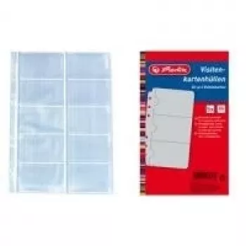 HERLITZ visiitkaardi hoidmise lehed, DIN A4, 10 taskut lehe kohta, läbipaistev, 10 pakk 5894209