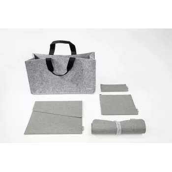 SIGEL BAB01 lauajagamiskott Basic L, helehall, 5-osaline komplekt