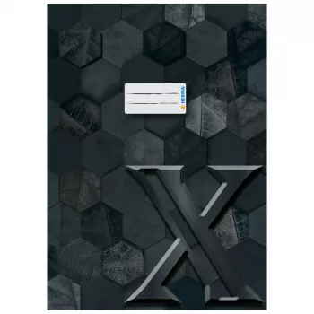 HERMA harjutusvihiku ümbris X, papp, DIN A4, must, peenestatud pind, sildiväli, 10 tk (20091)
