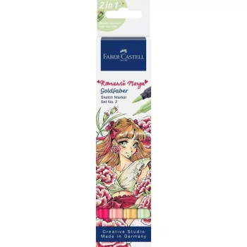 Faber-Castell Goldfaber visandusmarkeri komplekt Romantic Manga (2 alkoholipõhist kaheotsalist markerit) 164722