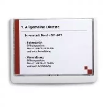DURABLE CLICK SIGN A5 horisontaalne uksesilt, hõbedane raam, peegeldusvastane kate, 1 tk 486602