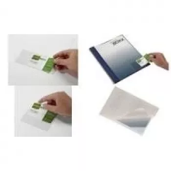 DURABLE POCKETFIX isekleepuv tasku 90x57mm, pöidla väljalõikega, läbipaistev, 100 pakk 837919