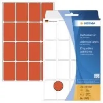HERMA püsikleepuvad punased etiketid 25 x 40 mm 512 etiketti (32 lehte x 16) 2452