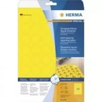 HERMA Special 8034 isekleepuvad ilmastikukindlad mattkile-sildid välistingimustesse, kollased, 30 x 30 mm, 1200 silti (25 lehte x 48)