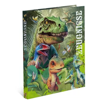 HERMA Dino World A4 kaustik, tugev papp, 2-rõngaline mehhanism, 30 mm selg, täisprint, sertifikaatidele ja koolidokumentidele 20160