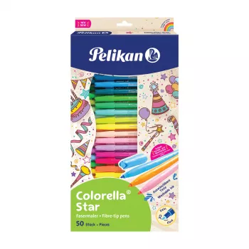 Pelikan Colorella Star C302/50 viltpliiatsite komplekt, 50 erinevat värvi, vesipõhine pestav tint, ventileeritavate korkidega 825092