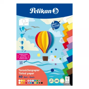 Pelikan värviline kartongiplokk DIN A5, 40 lehte, 120 g/m², 21 värvi, ülalt köidetud 300002259