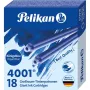 Pelikan 4001 GTP/18 kuningliku sinise standardse suure mahutavusega tindikassetid, 18-pakk 300735