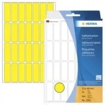 HERMA 2361 kollased matid püsikleepuvad pabersildid, 13 x 40 mm, 896 silti (32 lehte x 28)