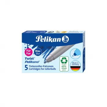 Pelikan Eco rollerpastakas täitecartridge Pelikano/Twist jaoks, kuninglik sinine, 65% taaskasutatud plast, 1 tk 300010004