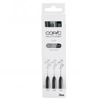 COPIC Multiliner peenjoonistuspliiats must 0,5 mm, 3 tk (22075633)