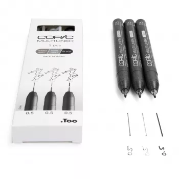 COPIC Multiliner peenjoonistuspliiats must 0,5 mm, 3 tk (22075633)