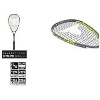 TALBOT torro Drive 2000 seinatennise reket, must/kollane, Allround-Plus tasakaalustatud 251002