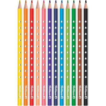 Pelikan 700634 Värviliste pliiatsite komplekt 12 tk, erinevad värvid, kuusnurkne puidust vars, 3,3 mm murdumiskindel südamik