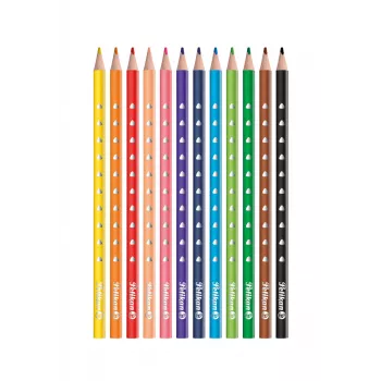Pelikan 700634 Värviliste pliiatsite komplekt 12 tk, erinevad värvid, kuusnurkne puidust vars, 3,3 mm murdumiskindel südamik