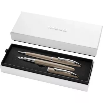 Pelikan Jazz Noble Elegance kirjutusvahendite komplekt – taupe pasta- ja rollerpliiatsid kinkekarbis 400198412