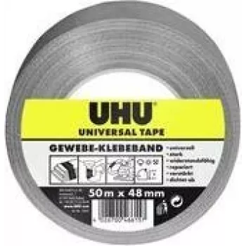 UHU universaalne riideteip, 48 mm x 50 m, hall, ülitugev, polüesterkattega, 1 rull 46615