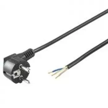 Wentronic Goobay nurga all Schuko toitekaabel, avatud ots, 3 m, must 96033